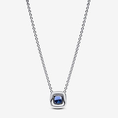Pandora Funkelnder Eckiger Blauer Strahlenkranz-Halsketten- Anhänger - 393560C01