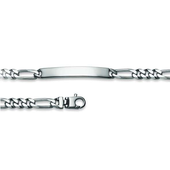 Plaketten-Armband Silber 925 weiss Figaro - 6277.00056/1900