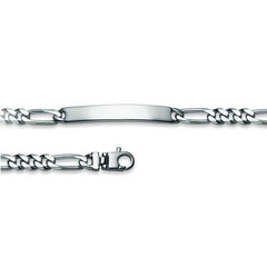Plaketten-Armband Silber 925 weiss mit Figarokette - 6277.00056/2100