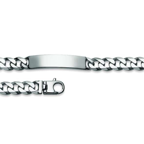 Plaketten-Armband Silber 925 weiss Panzer - 6277.00054/1900