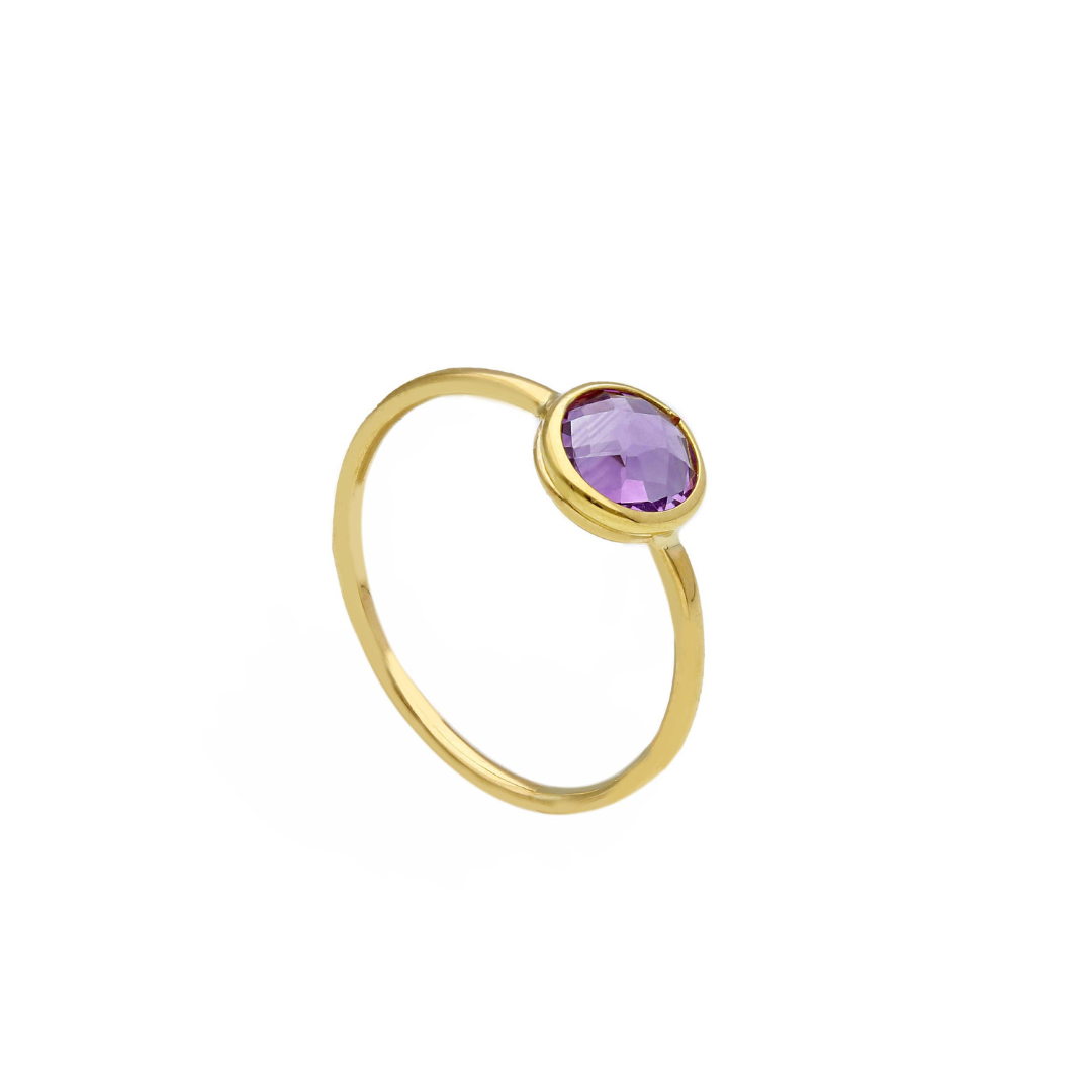 Ring in 18 Karat Gelbgold mit gefassten Amethyst - 267026