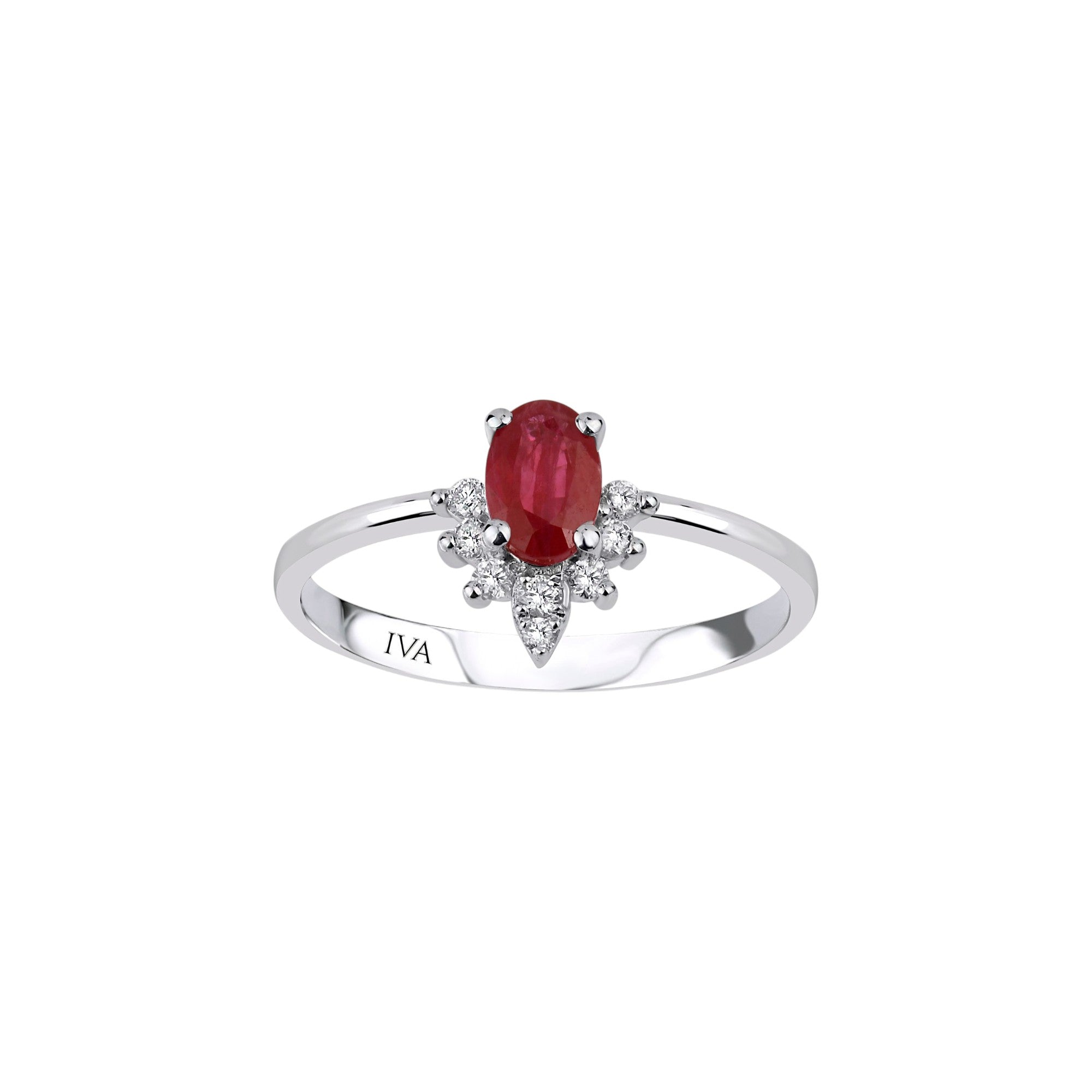 Roségold Diamantring mit Rubin 0.61 ct in 585 oder 750 Gold