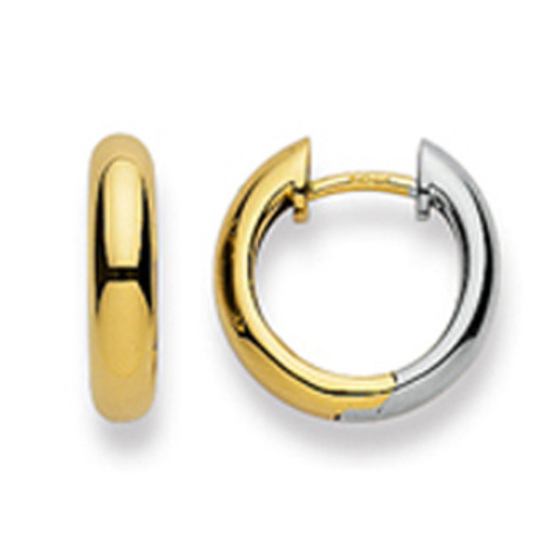Scharnier-Creolen in 18 Karat - 750 Gold, Bicolor, Classics