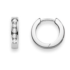 Scharnier-Creolen Silber 925 weiss mit Zirkonia - 6264.04598/1200