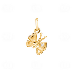 Schmetterling Anhänger in 18 Karat Gelbgold, Zirkonia