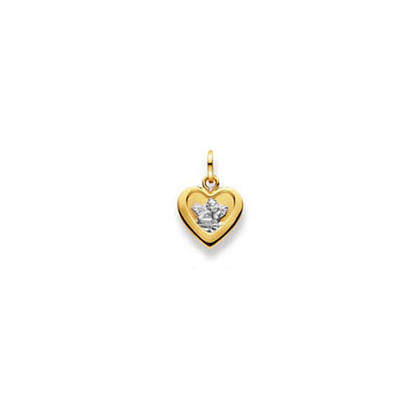 Schutzengel Anhänger Herz in 18 Karat Gold Bicolor - 1558.03368/0001