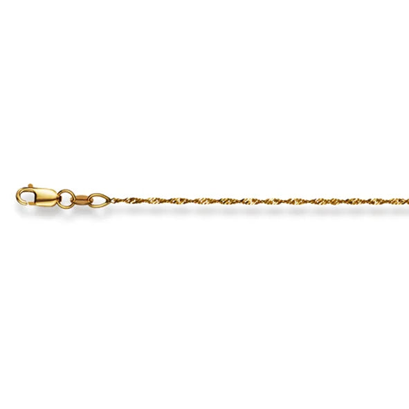 Singapurhalskette 18 Karat Gold -750 in Gelbgold Unisex 38 cm - 50 cm x 1.2 mm