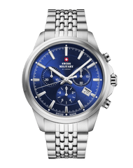 Swiss Military Klassische Chronographenuhr aus blauem Stahl - SM34107.03
