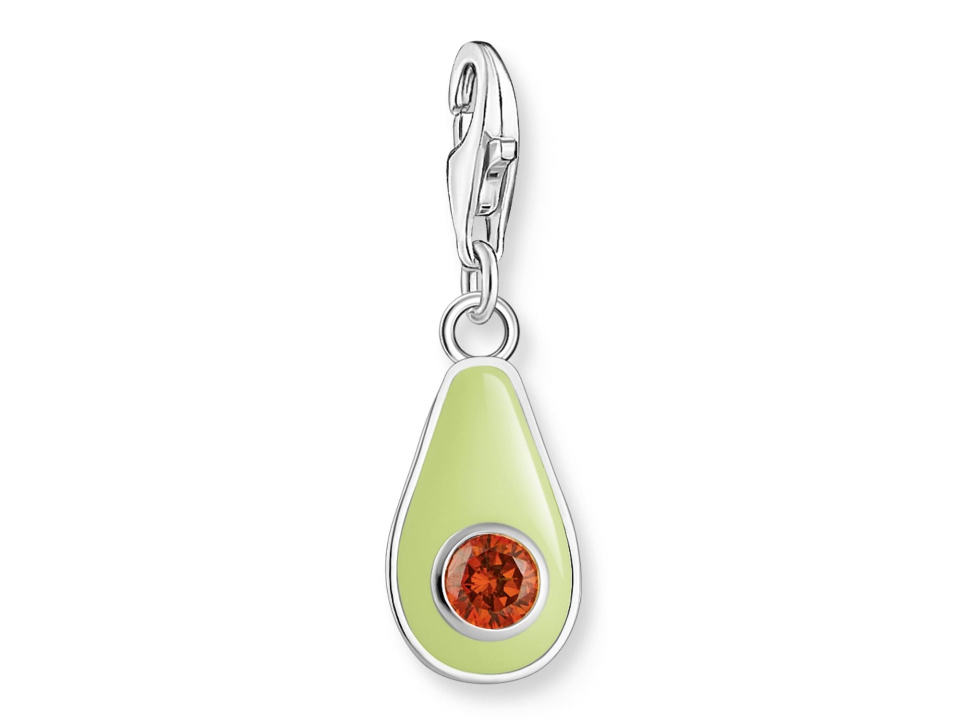 Thomas Sabo Charm-Anhänger Avocado Silber 925 mit grüner Emaille und Zirkonia
