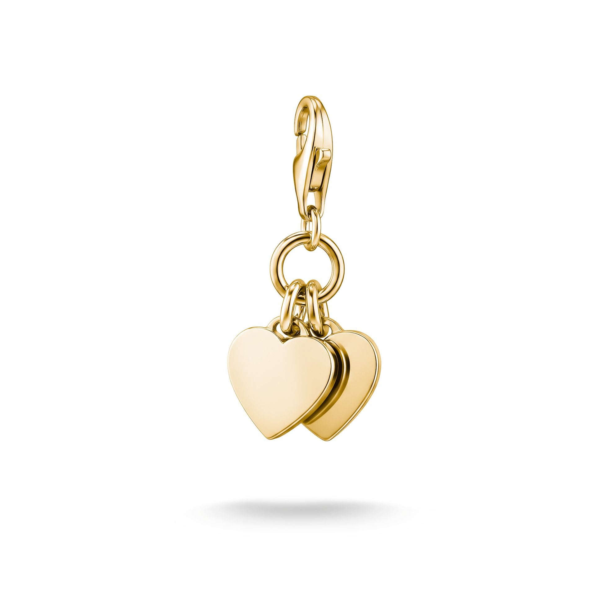 Thomas Sabo Charm Anhänger Zwei Herzen 18K Vergoldet Goldfarben – 0836-M01-39