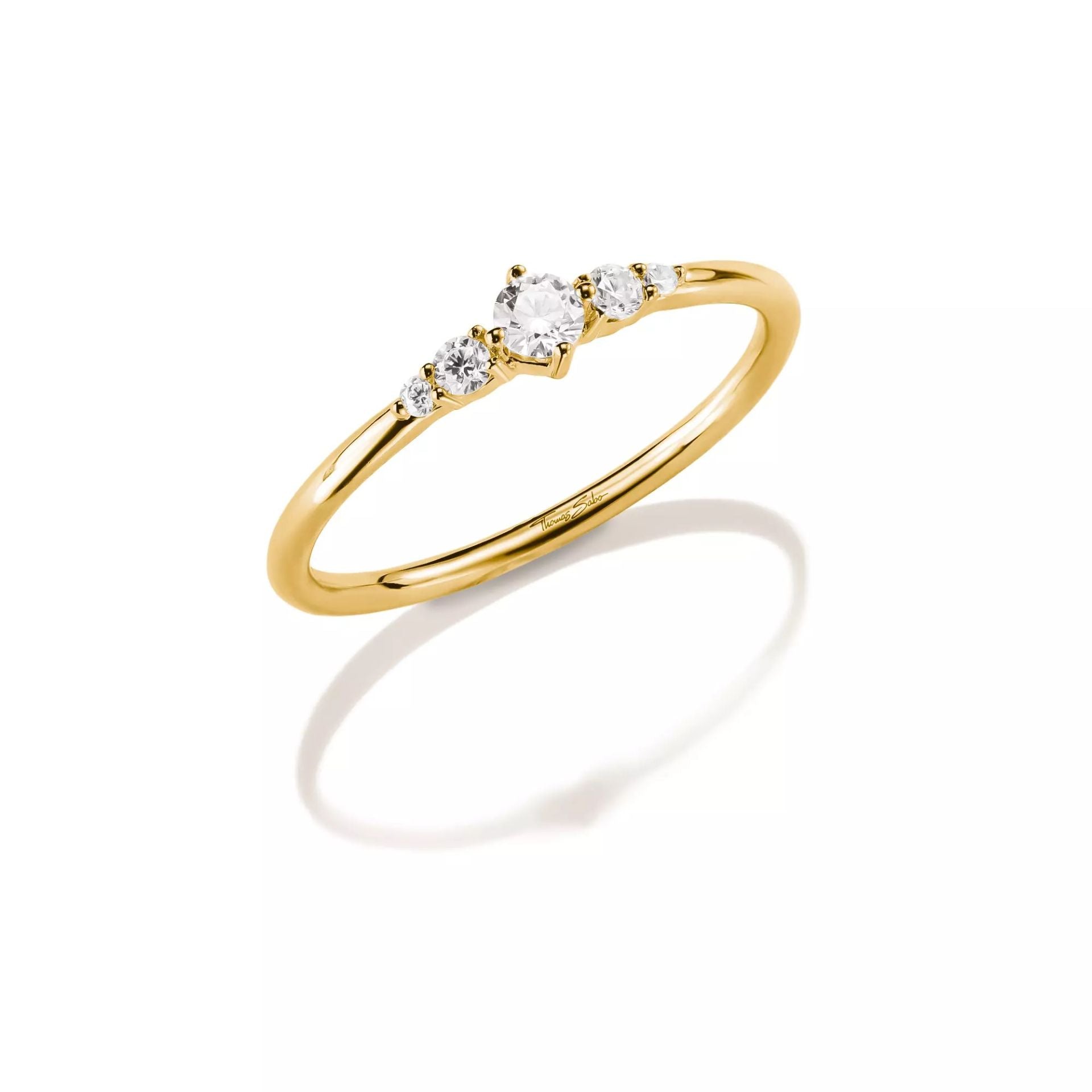 Thomas Sabo Damenring 18K Vergoldet mit weissen Zirkonia