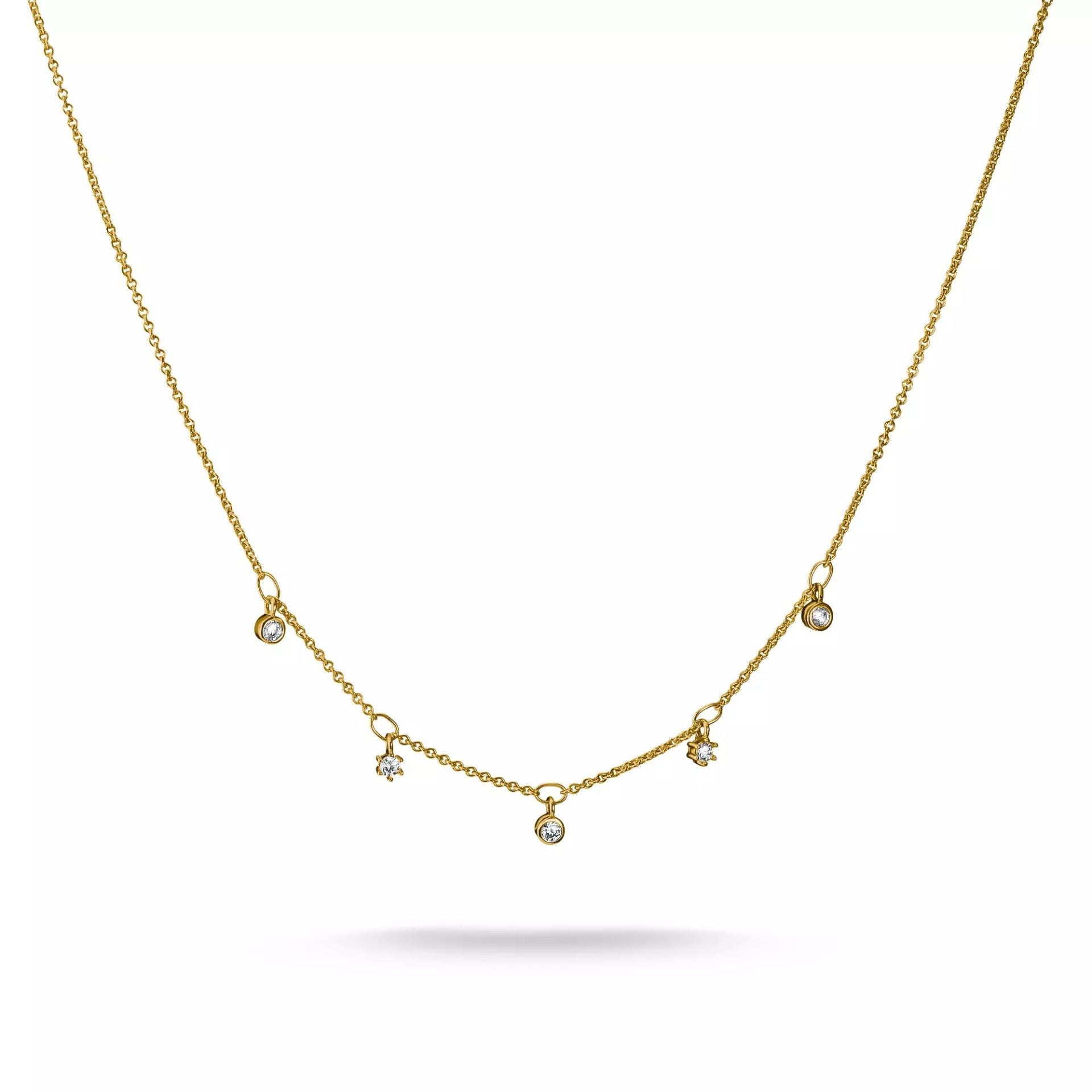 Thomas Sabo Kette mit weissen Zirkonia 18K Vergoldet