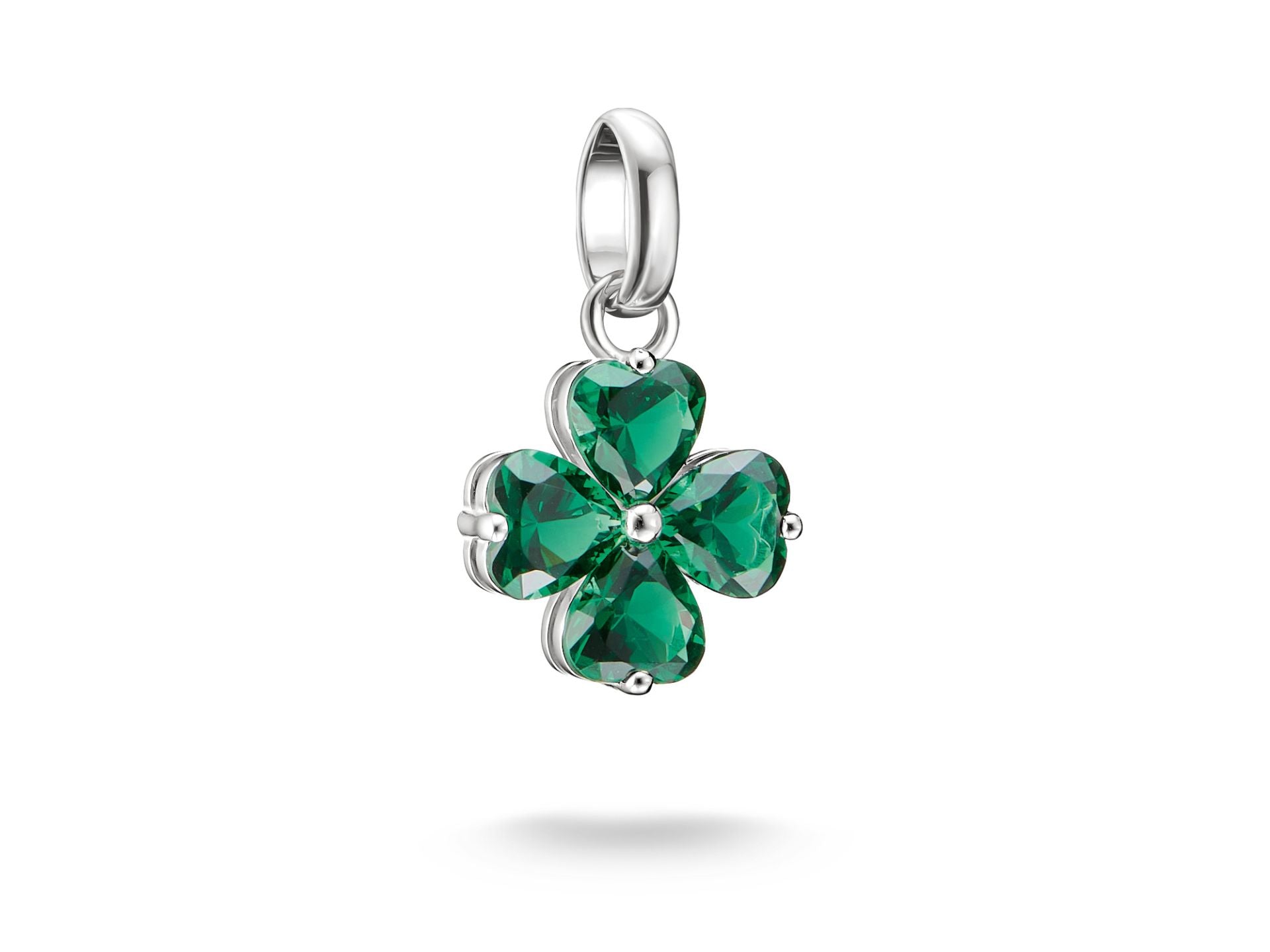 Thomas Sabo Kleeblatt Charm Connect Silber mit grünen Steinen – CC1326-699-6