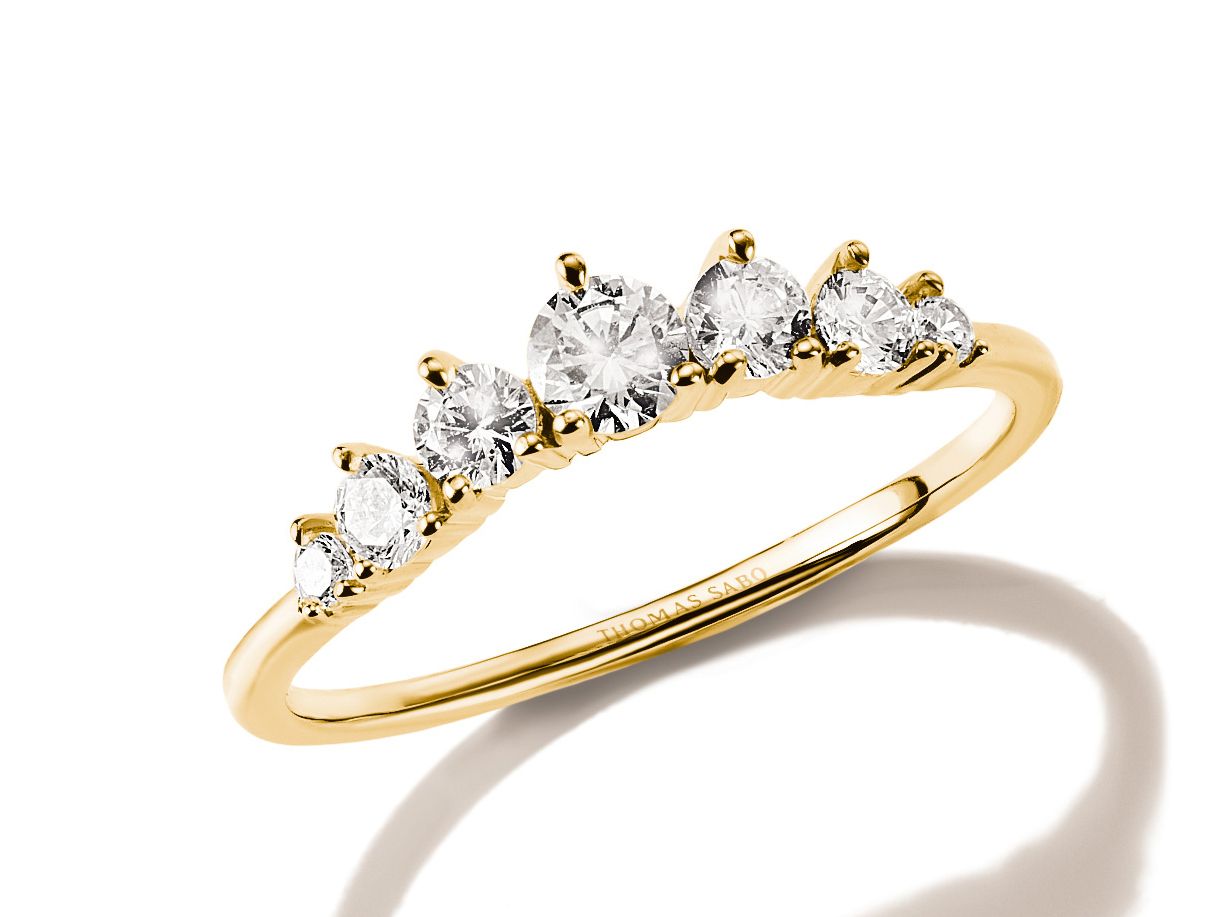 Thomas Sabo Midnight Sky Ring mit weissem Zirkonia Goldfarben – TR2551-M01-14-54