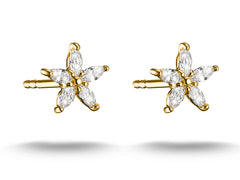Thomas Sabo Ohrstecker Blume mit weissem Zirkonia 18K Vergoldet – c