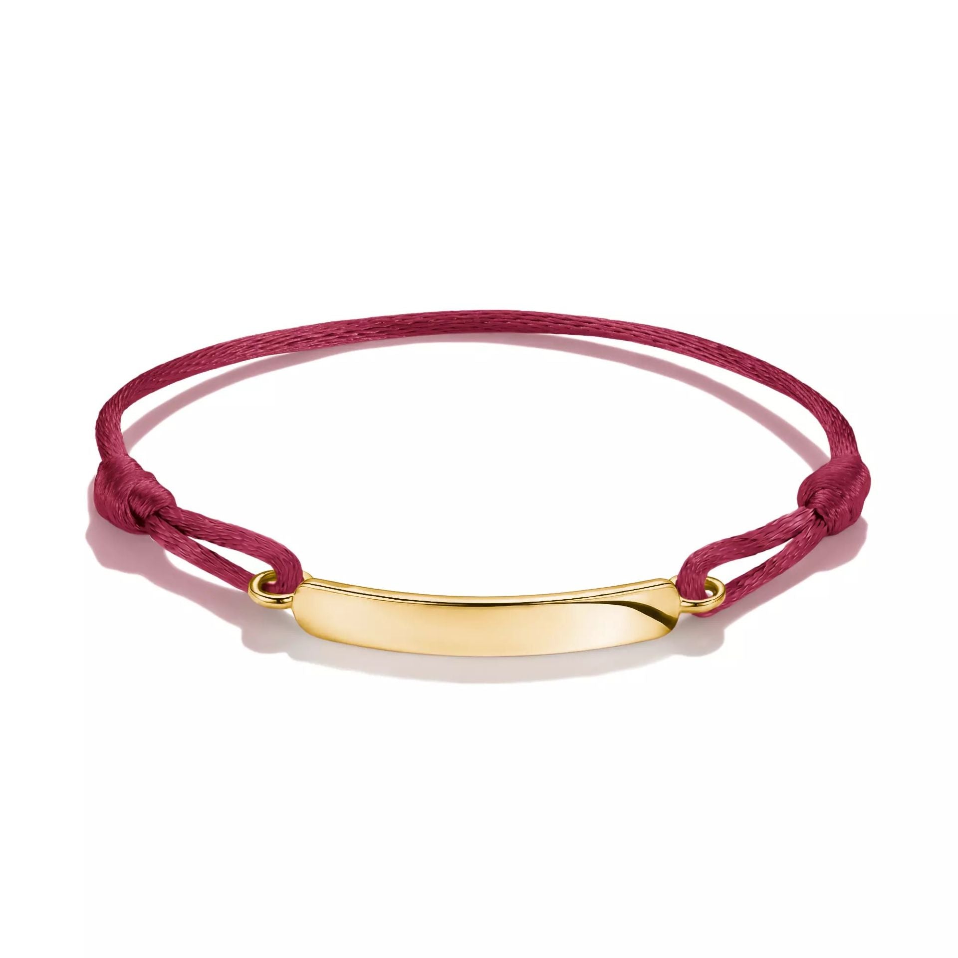 Thomas Sabo Textilarmband Dunkelrot mit Gravurplatte 18K Vergoldet