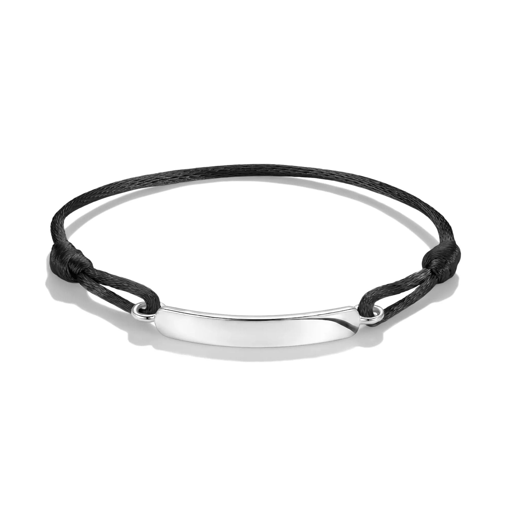 Thomas Sabo Textilarmband Schwarz mit gravierbarem Silber 925 Element