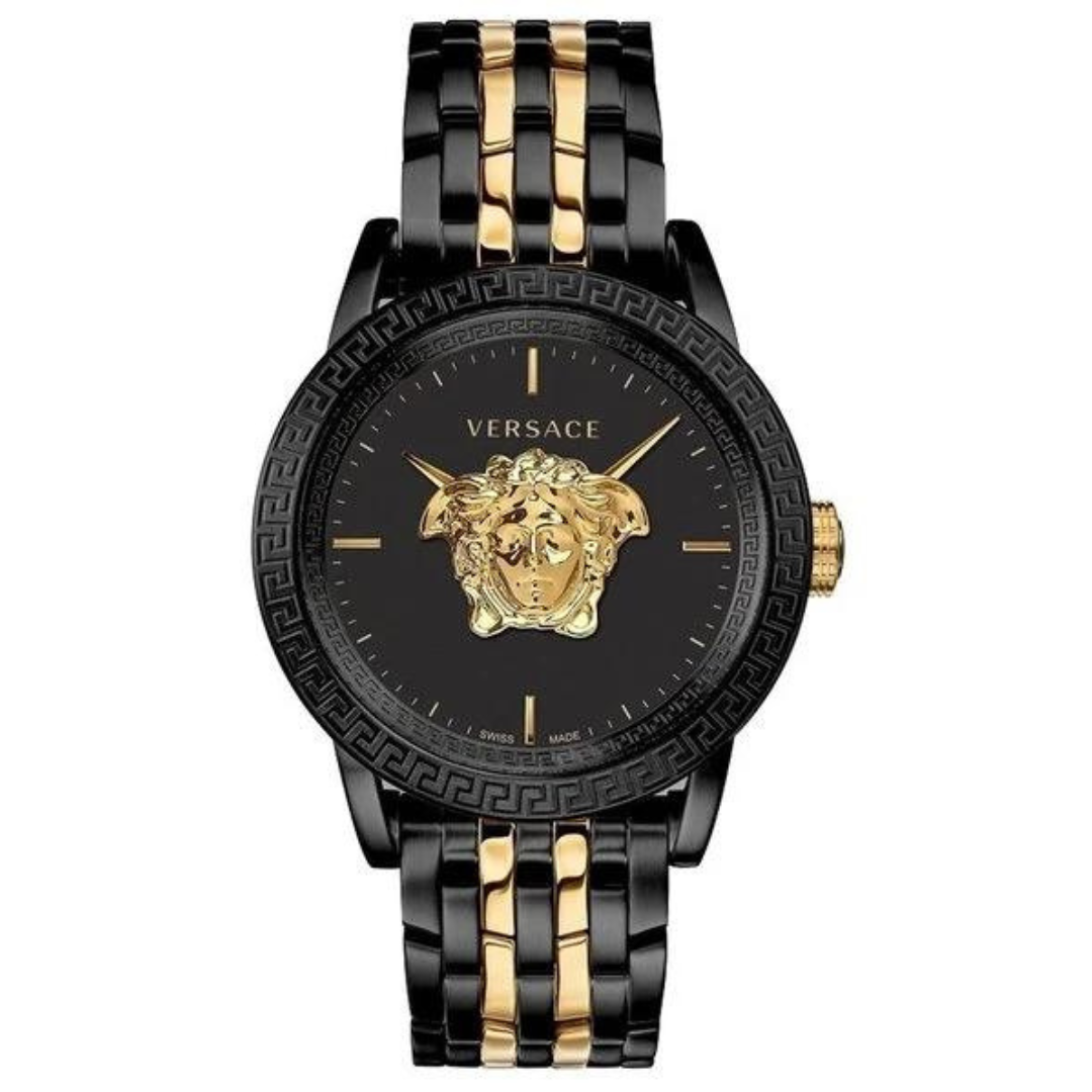 Versace Herrenuhr Palazzo Bicolor Schwarz/Gold, 43 mm - VERD01119