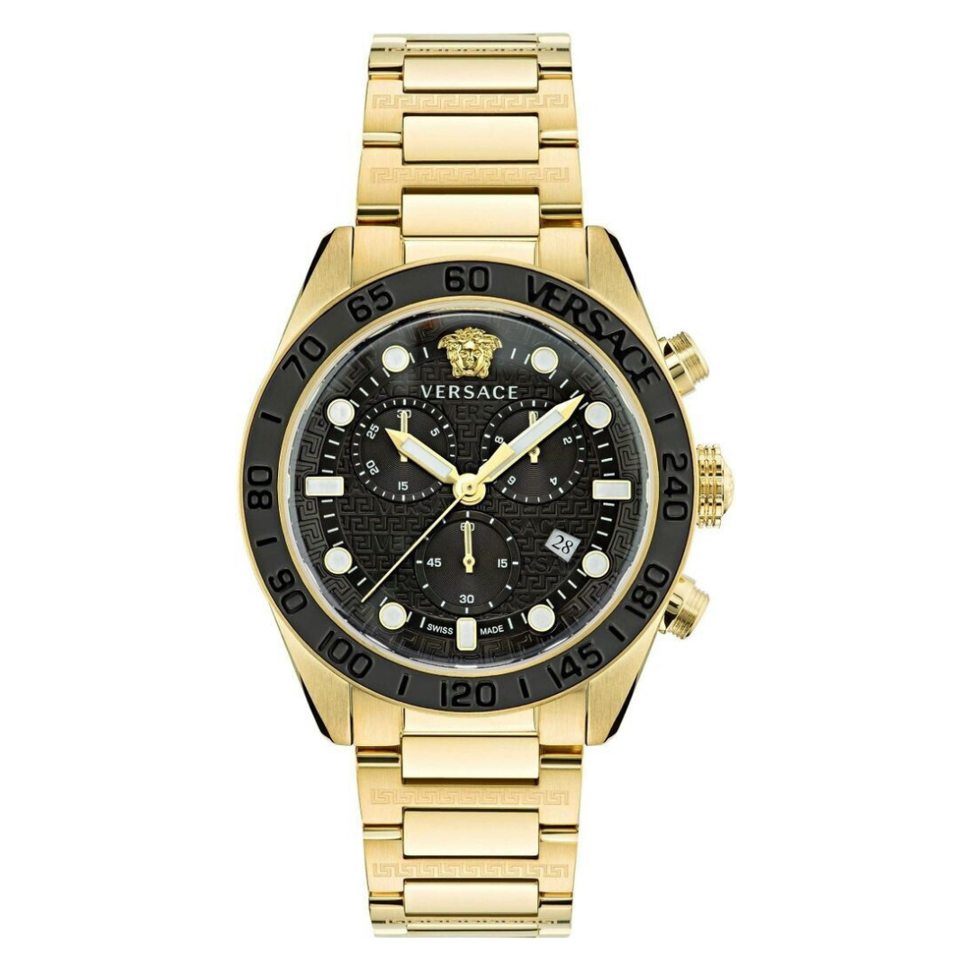 Versace Greca Dome Chronograph 43mm Gold Herrenuhr - VE6K00523