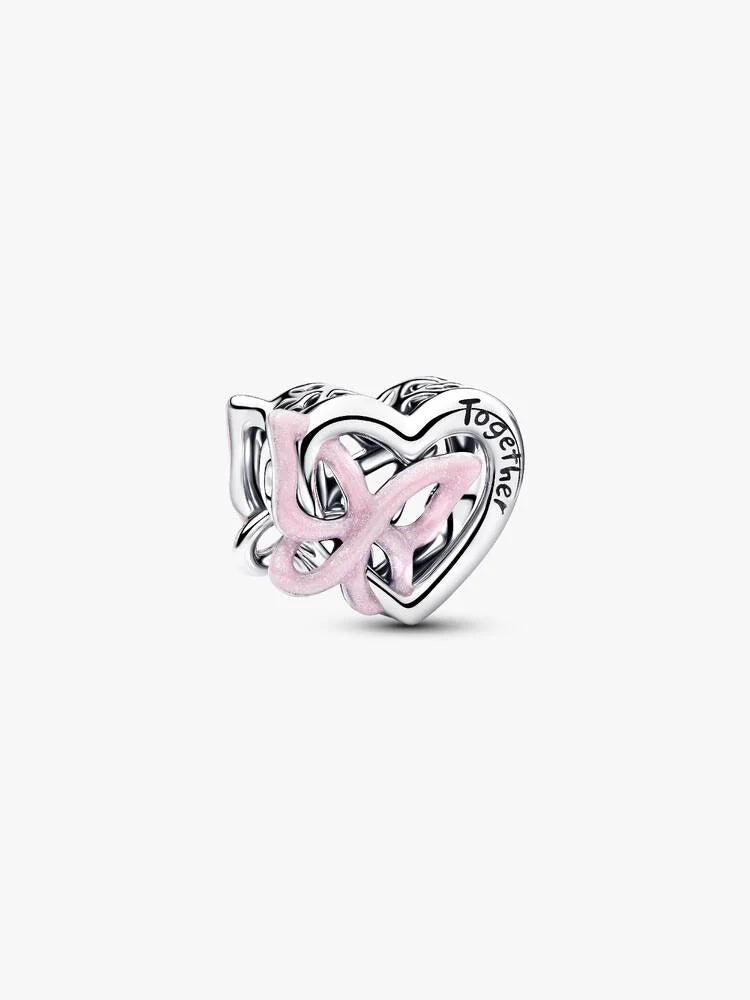 Verschlungenes Herz und Schmetterling Charm - 794475C01