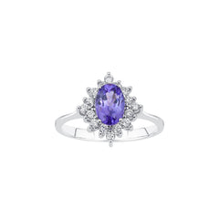 Weissgold Diamantring mit Tansanit 1.26 ct in 585 oder 750 Gold