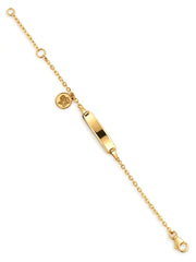 Baby Kinder Gelbgold ID-Armband mit Schutzengel & Gratis Gravur - BB0001