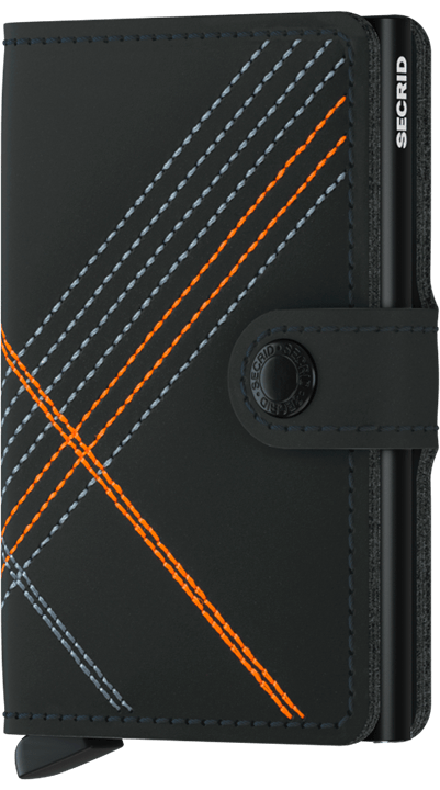 Secrid Miniwallet Stitch Linea Orange mit Gravur -MSt-Linea Orange