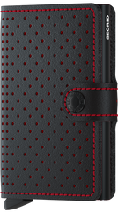 Secrid Miniwallet PERFORATED BLACK-RED mit Gravur - MPf-Black-Red