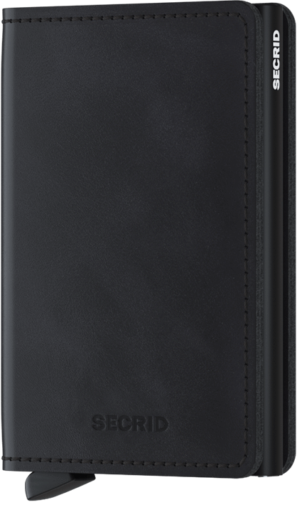 SLIMWALLET VINTAGE BLACK MIT-OHNE GRAVUR
