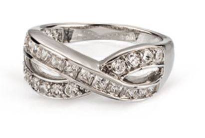 Damen Silberring 925 rhodiniert mit Zirkonia-Steine - SR-05