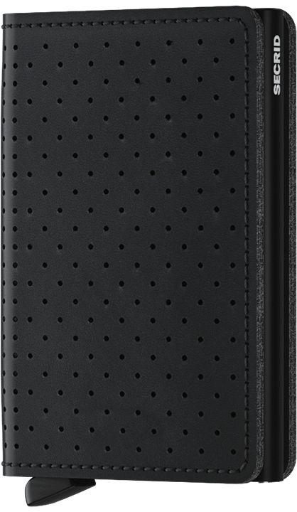 SLIMWALLET PERFORATED BLACK MIT-OHNE GRAVUR