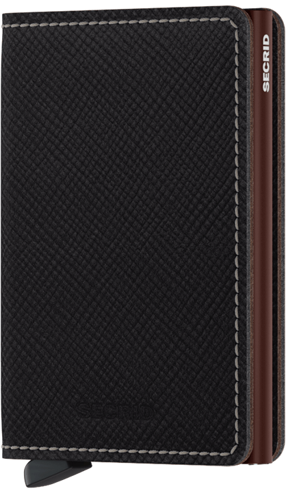 Secrid Slimwallet Saffiano Brown mit Gravur - SSa-Brown