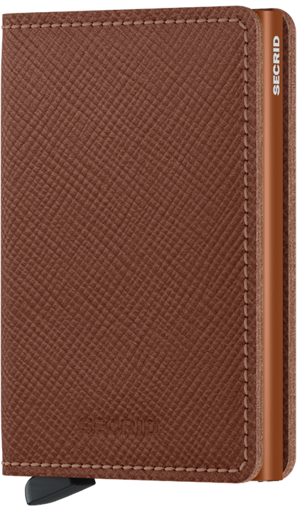 Secrid Slimwallet Saffiano Caramel mit Gravur - SSa-Caramel