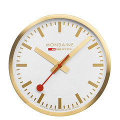 Mondaine Goldene Wanduhr, 25cm, - A990.CLOCK.18SBG