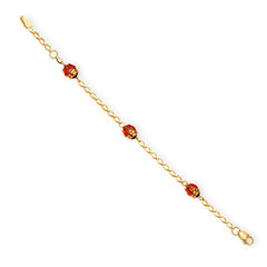 Baby Kinder Gelbgold Bracelet mit Marienkäfer & Gratis Gravur - GB-811/18