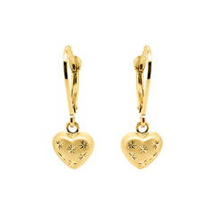 Baby Kinder Gelbgold Ohrring mit Herz, 18/750 Karat - GO-553/18