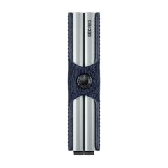 Portefeuille Secrid Twinwallet Veg Navy-Silver avec gravure - TVg-Navy-Silver