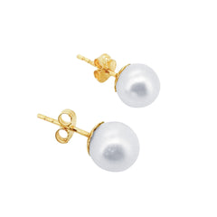 Perlen Ohrstecker Gelbgold 6-6.5 mm für Damen - GPG-665