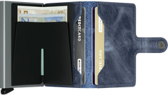 Secrid Miniwallet VINTAGE BLUE mit Gravur - MV-Blue