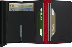 Secrid Slimwallet Perforated Black-Red mit Gravur - SPf-Black-Red