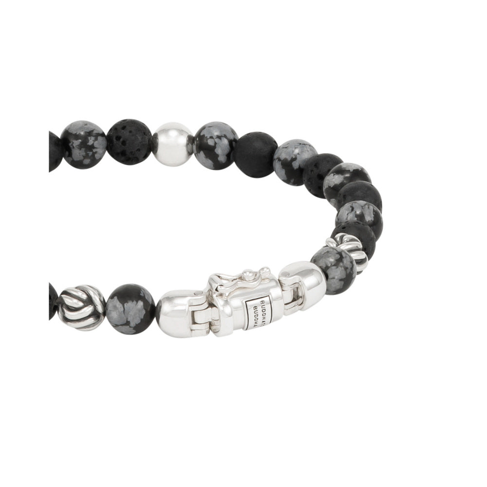 Buddha to Buddha Herrenarmband Spirit Bead Grau