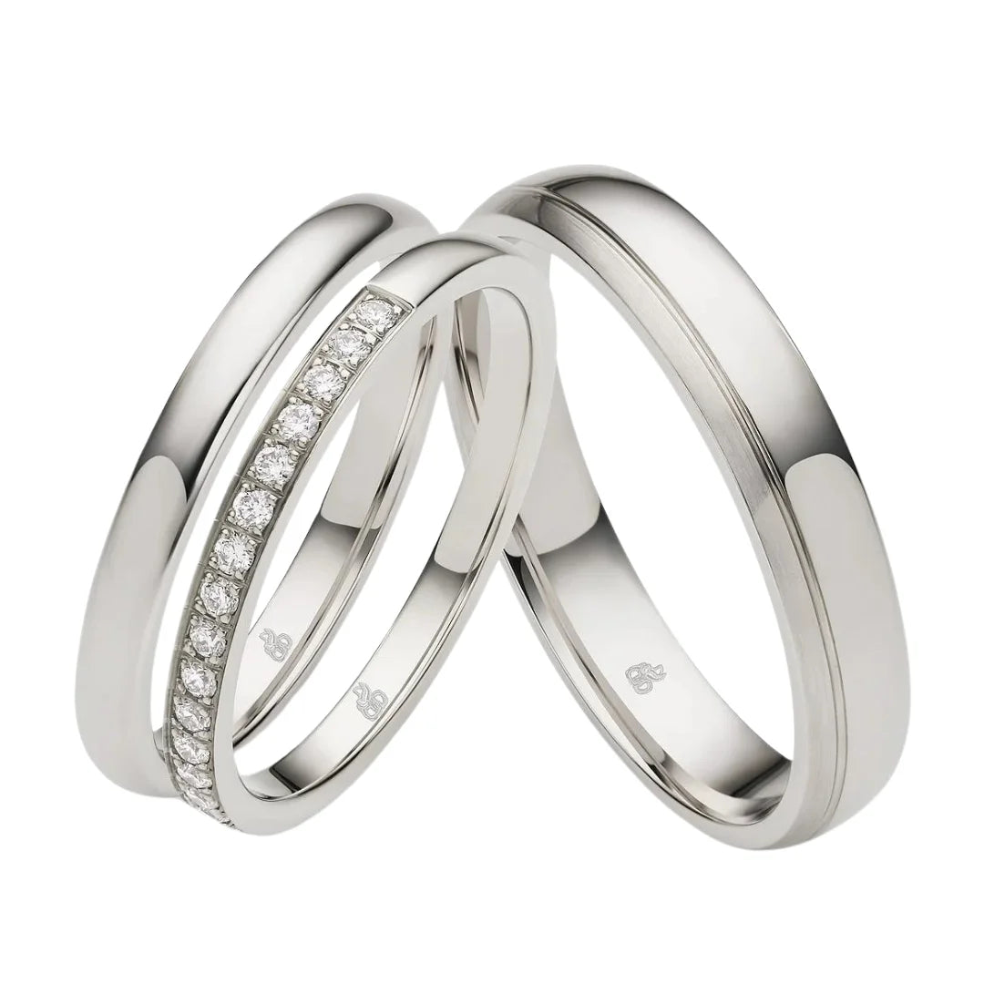 Rauschmayer Trauringe Individual Love 3D Triset mit 20 Brillanten - 02017