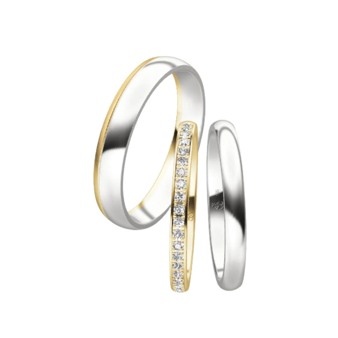 Rauschmayer Trauringe Individual Love 3D Triset mit 20 Brillanten - 02017