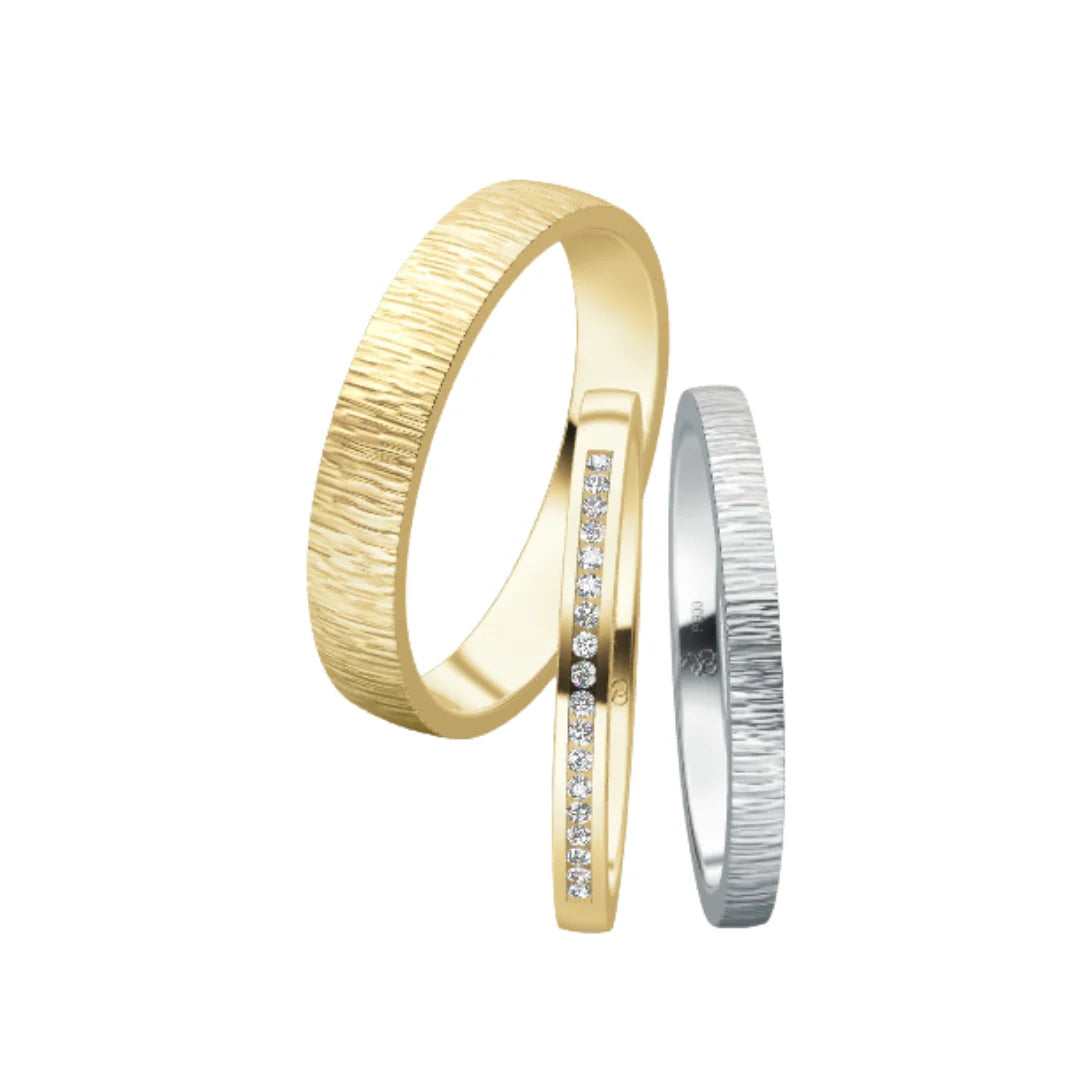 Rauschmayer Trauringe Individual Love 3D Triset mit 18 Brillanten - 02025