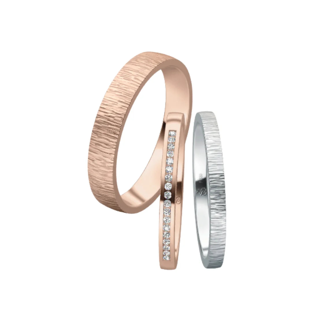 Rauschmayer Trauringe Individual Love 3D Triset mit 18 Brillanten - 02025
