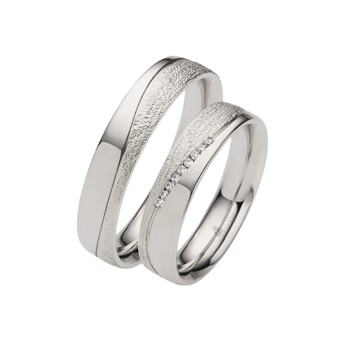 Rauschmayer Trauringe First Individuell Love mit 9 Brillanten - 04029- 3D