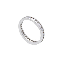 Bague mémoire en or 18 carats - 750 avec zircone