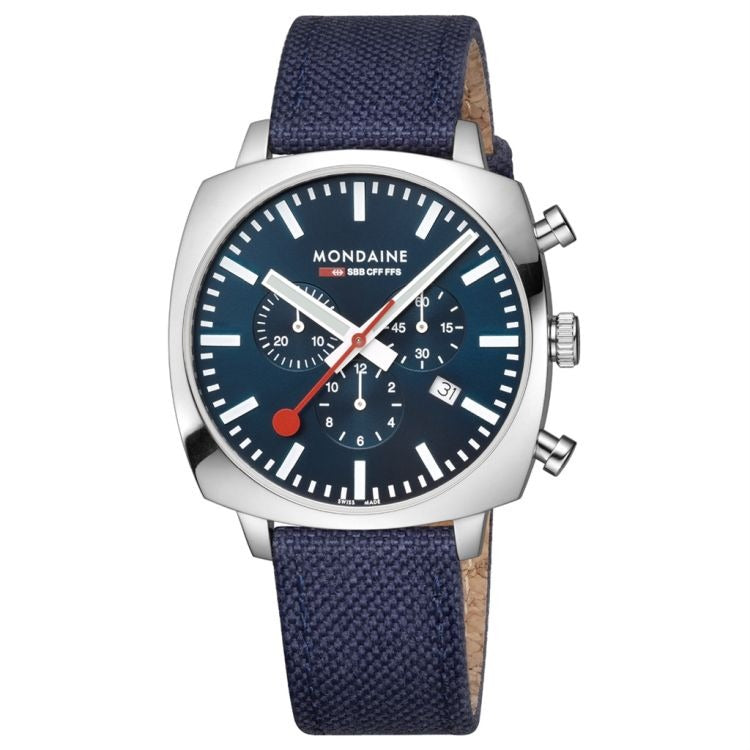 Mondaine Cushion Chrono Herrenuhr - MSL.41440.LD.SET