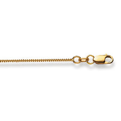 Chaîne gourmette en or polie mousqueton 45 cm 1,2 mm 