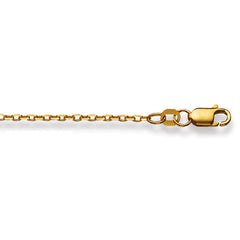Collier ancre en or 18 carats -750 en or jaune 38 cm - 50 cm x 1,7 mm 